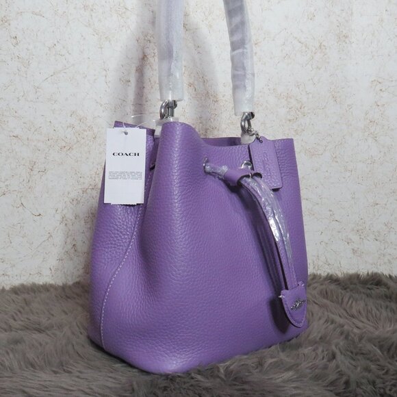 Coach Rowan Drawstring Bucket Bag (Iris) - Picture 4 of 9
